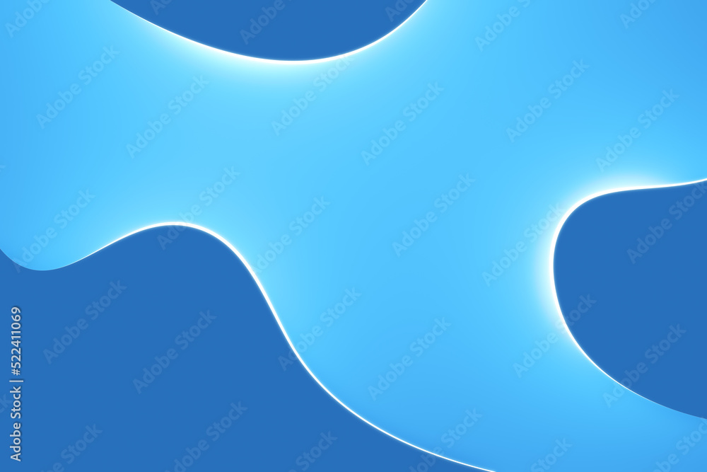 Poster Creative blue fantasy background with waves and lines. Design and landing page concept. 3D Rendering.