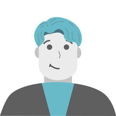 Smiling people avatar of men, male, boy characters with isolated flat vector illustration by using for business worker, staff, employer, employee