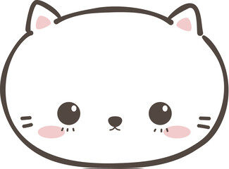 cute cat head cartoon element