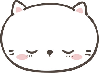 cute cat head cartoon element