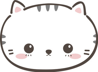 cute cat head cartoon element