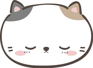 cute cat head cartoon element