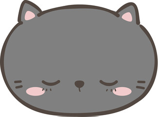 cute cat head cartoon element
