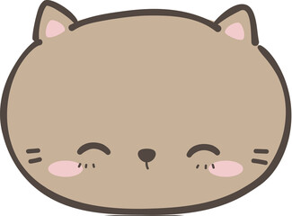 cute cat head cartoon element