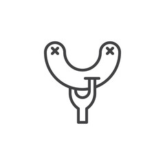 Sausage on fork line icon