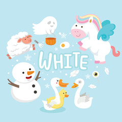 Naklejka premium Illustration of isolated color while group vector