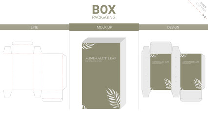 Box packaging and mockup die cut template	
