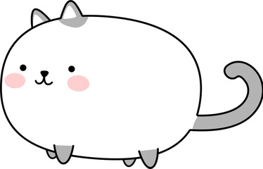 cute chubby cat cartoon element