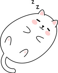 cute chubby cat cartoon element