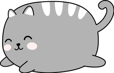 cute chubby cat cartoon element