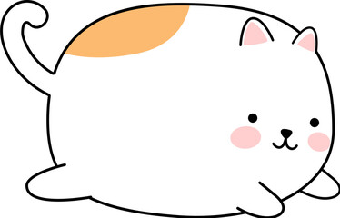 cute chubby cat cartoon element