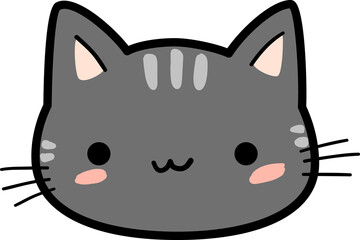 cute cat head cartoon element
