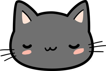 cute cat head cartoon element