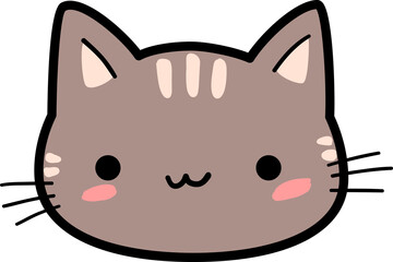 cute cat head cartoon element
