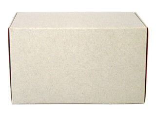 Closed cardboard box isolated on white background