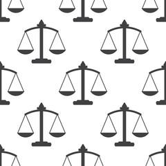 Justice or law icon scales seamless pattern design