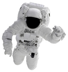Space suits isolated on white background with clipping path. Elements of this image furnished by...
