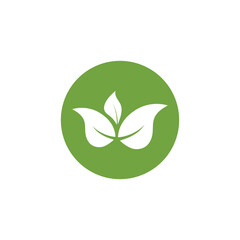 Logos of green Tree leaf ecology nature element vector