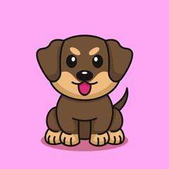 Fototapeta premium Vector illustration of a cute and adorable puppy