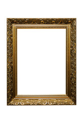 Golden Frame isolated, transparent background