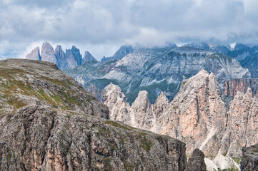 View across the Sella Group, Alta Via 2, Italy