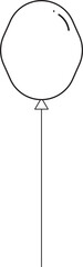 Balloon birthday outline, Flatstyle cartoon drawing