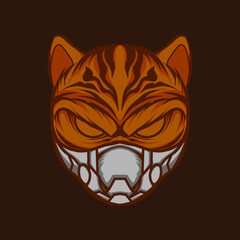 mask cat illustration design vector