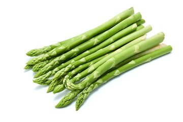 Green organic natural Asparagus isolated on white background