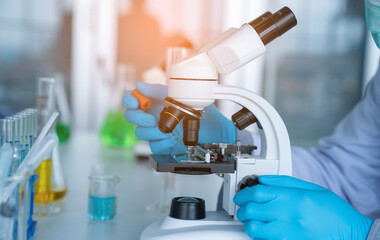 Scientist or researchers working in science laboratory, medical technology research work, science...