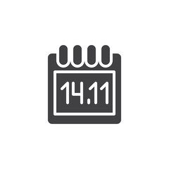 Diabetes day calendar vector icon