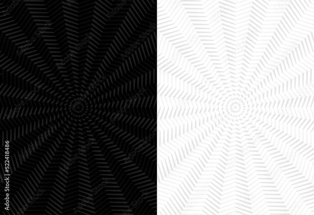 Wall mural abstract background pattern, white, gray, black. a circular radial illusion extending from the cente