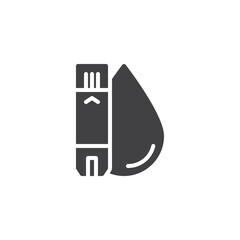 Blood glucose test strips vector icon