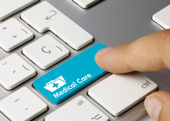 Medical Care - Inscription on Blue Keyboard Key.