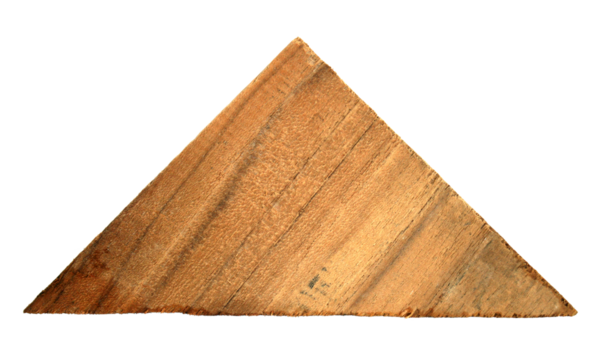 wooden in shape triangle on transparent background png file