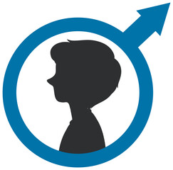 Man icon outline on white background