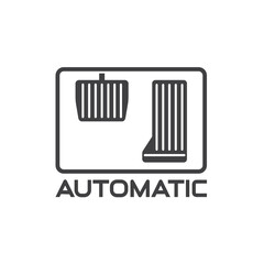 illustration of pedal automatic transmission, vector art.