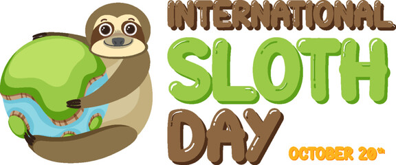 International sloth day banner concept vector © blueringmedia