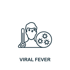 Viral Fever icon. Monochrome simple Deseases icon for templates, web design and infographics