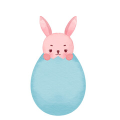 cute watercolor rabbit new year 2023 easter bunny png