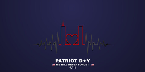 9/11 memorial day September 11.Patriot day NYC World Trade Center. We will never forget, the terrorist attacks of september 11. World Trade Center heart rate with love