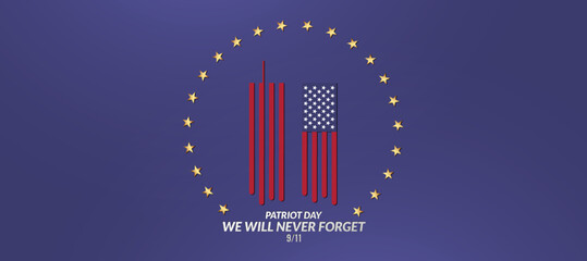 9/11 memorial day September 11.Patriot day NYC World Trade Center. We will never forget, the terrorist attacks of september 11. World Trade Center with honorary star