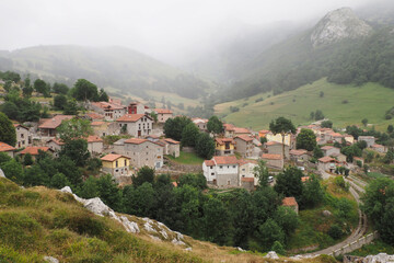 Village of sotres between the mountains 
