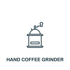 Hand Coffee Grinder icon. Monochrome simple Drinks icon for templates, web design and infographics