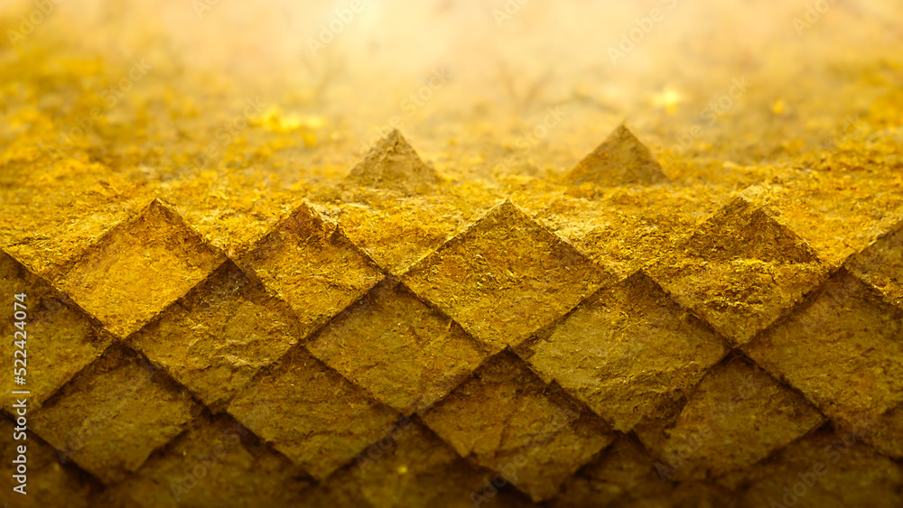 Poster 3d render gold abstract background with soft glowing backdrop texture for christmas and valentine.