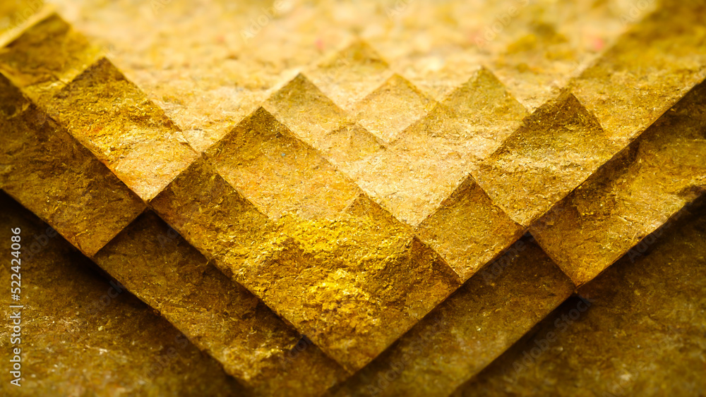 Aufkleber 3d render gold abstract background with soft glowing backdrop texture for christmas and valentine.
