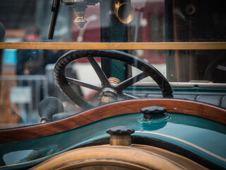 Exhibition of old cars in the town of Sitges, Spain
