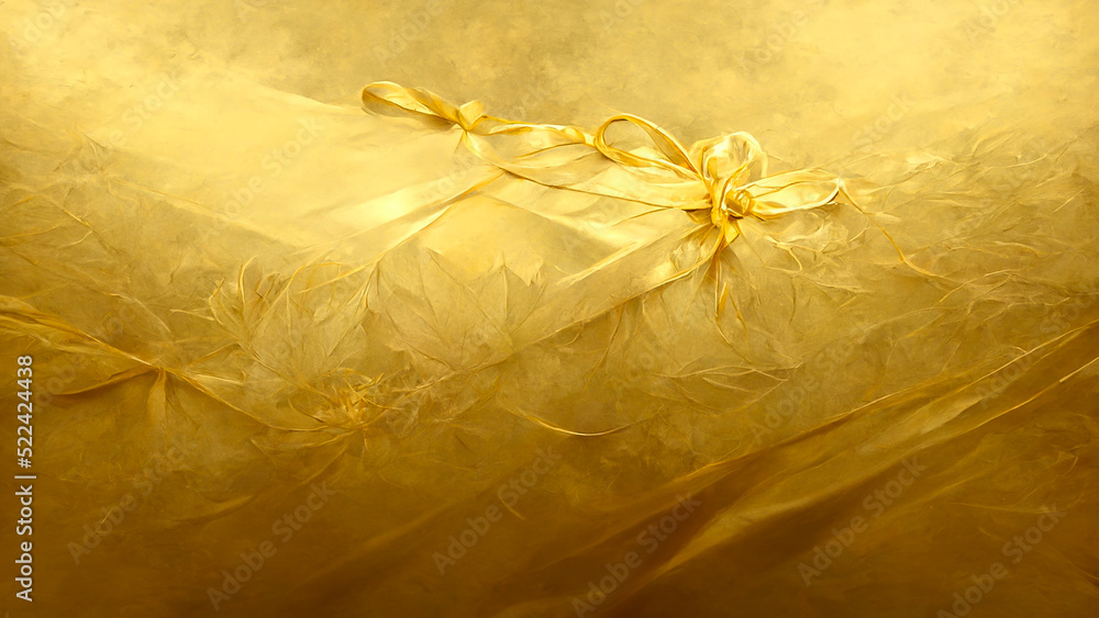 Aufkleber 3d render gold abstract background with soft glowing backdrop texture for christmas and valentine.