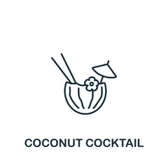 Coconut Cocktail icon. Monochrome simple Drinks icon for templates, web design and infographics