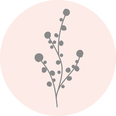 Floral icon with pastel color, Flower minimal illustration