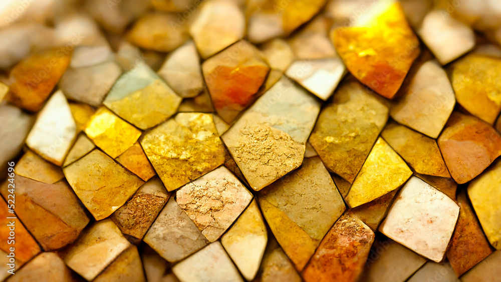 Aufkleber 3d render gold abstract background with soft glowing backdrop texture for christmas and valentine.